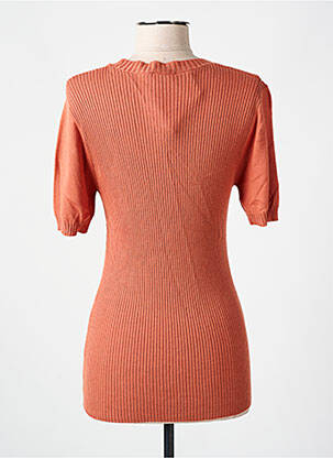 Pull stretch manches courtes orange WOLFORD femme