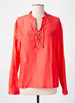 Blouse poignets boutonnés avec fente manches longues rouge ONE STEP femme