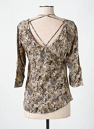 Blouse imprimé fantaisie manches 3/4 marron IKKS femme