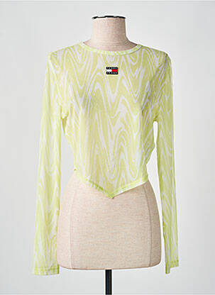 Top stretch manches longues jaune TOMMY HILFIGER femme