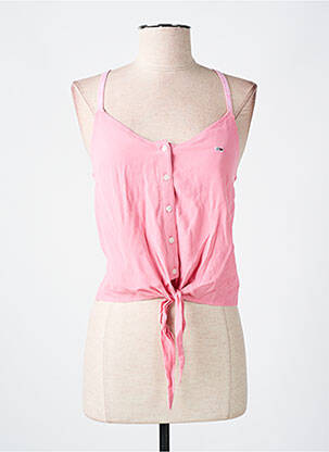 Top tissage crêpe fines bretelles rose TOMMY HILFIGER femme