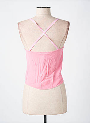 Top tissage crêpe fines bretelles rose TOMMY HILFIGER femme