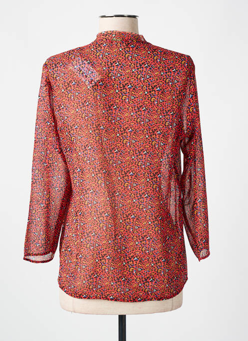 Blouse légère et transparente manches 3/4 rouge IKKS femme