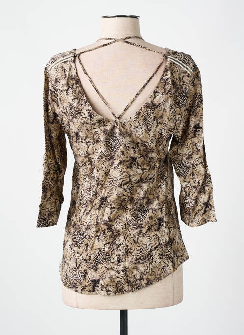 Blouse imprimé fantaisie manches 3/4 marron IKKS femme