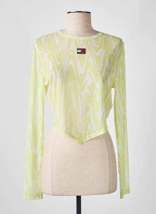 Top stretch manches longues jaune TOMMY HILFIGER femme