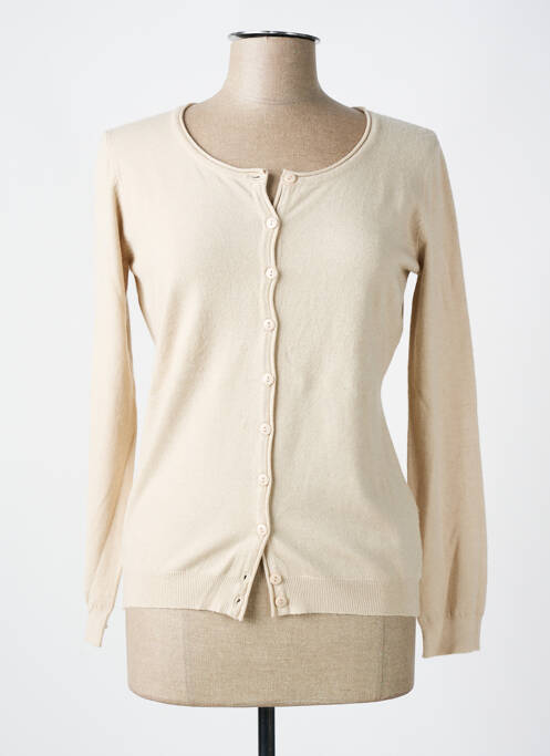 Gilet manches longues beige REAL CASHMERE pour femme