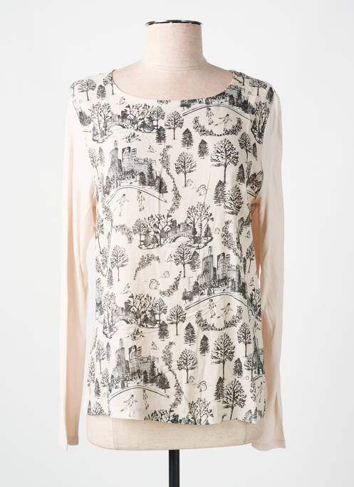 T-shirt beige LA FÉE ATELIER BY LA FÉE MARABOUTÉE pour femme