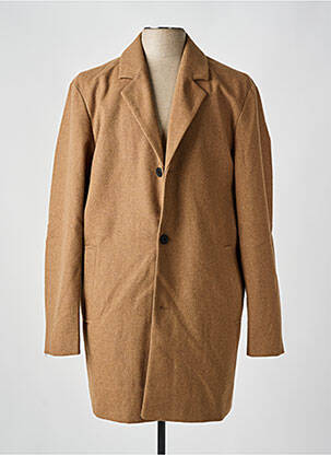 Manteau long manches longues sans capuche marron JACK & JONES homme