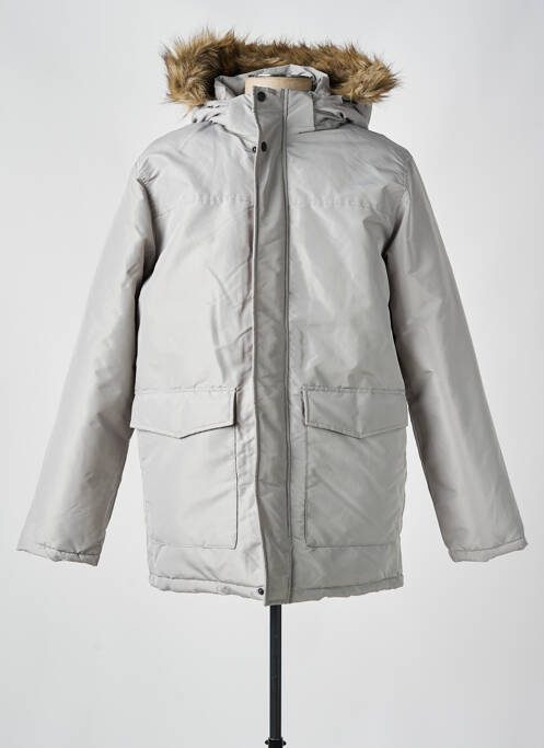 Parka capuche amovible a capuche gris JACK & JONES homme