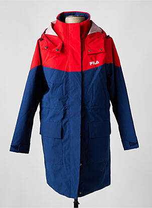 Parka finition intérieure doublure satiné a capuche bleu FILA homme