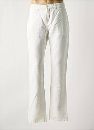 Pantalon chino fermeture zippée sous rabat boutonné taille normale blanc FACONNABLE femme