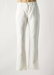 Pantalon chino fermeture zippée sous rabat boutonné taille normale blanc FACONNABLE femme