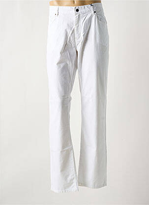 Jeans coupe droite fermeture zippée sous rabat boutonné blanc FACONNABLE homme