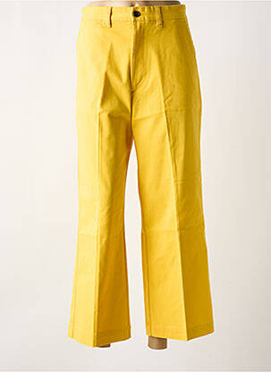 Pantalon large fermeture zippée sous rabat boutonné taille haute jaune RALPH LAUREN femme