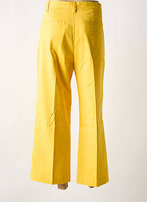 Pantalon large fermeture zippée sous rabat boutonné taille haute jaune RALPH LAUREN femme