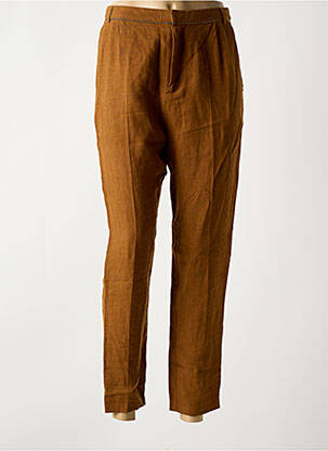 Pantalon 7/8 taille à pinces taille normale marron IKKS femme