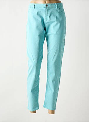 Pantalon 7/8 tissage popeline taille normale bleu ONE STEP femme