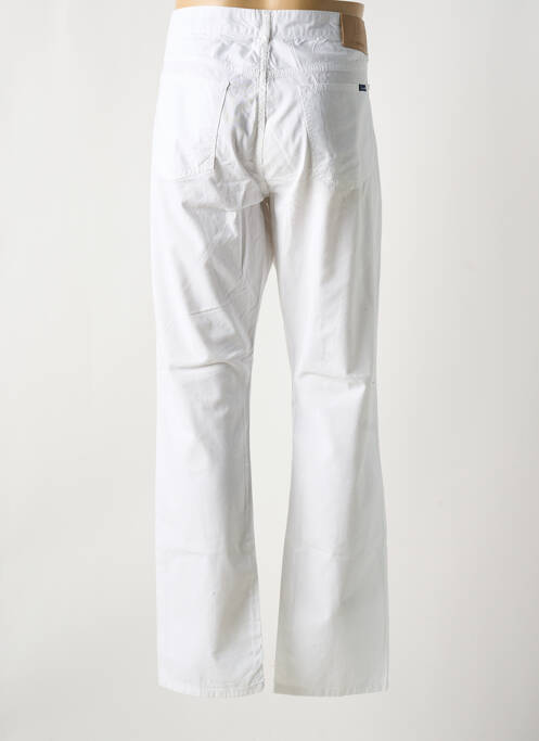 Jeans coupe droite fermeture zippée sous rabat boutonné blanc FACONNABLE homme