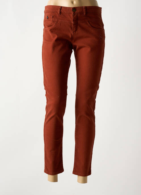 Jeans coupe slim taille basse taille basse marron ONE STEP femme