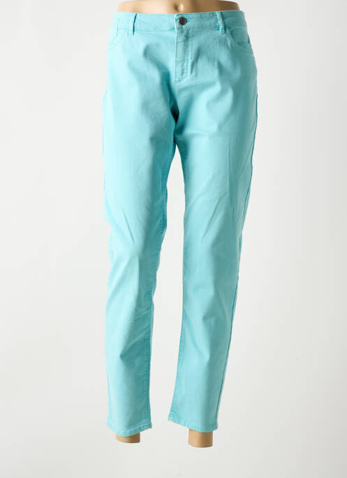 Pantalon 7/8 tissage popeline taille normale bleu ONE STEP femme