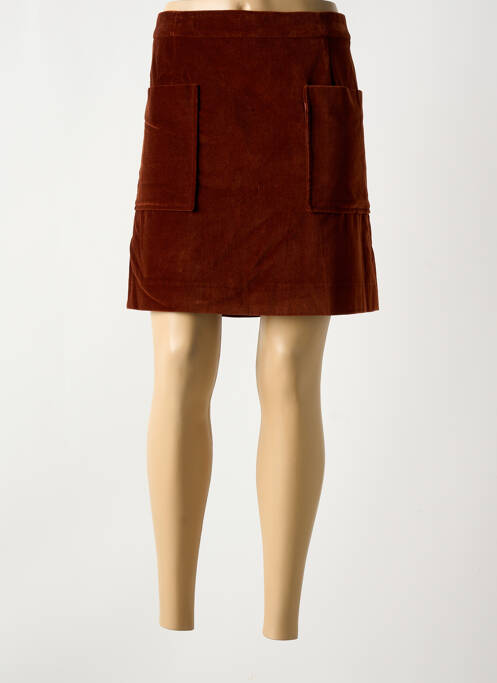 Jupe courte marron CAROLL pour femme