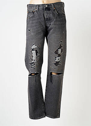 Jeans coupe droite fermeture zippée sous rabat boutonné taille normale noir LEVIS homme