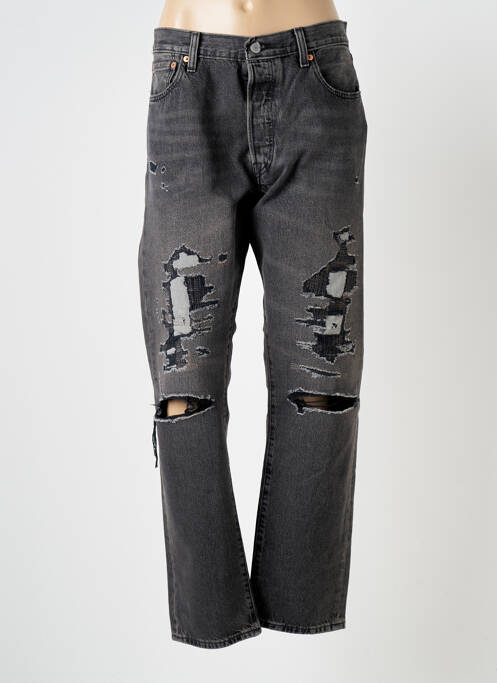 Jeans coupe droite fermeture zippée sous rabat boutonné taille normale noir LEVIS homme