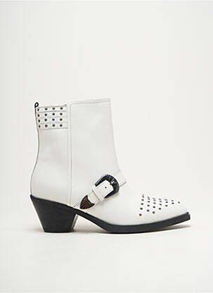 Bottines/boots matière lisse talon plat jusqu'à 3cm blanc GEOX femme
