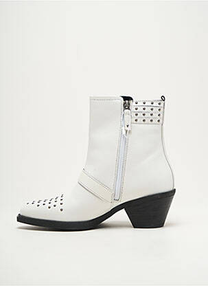 Bottines/boots matière lisse talon plat jusqu'à 3cm blanc GEOX femme