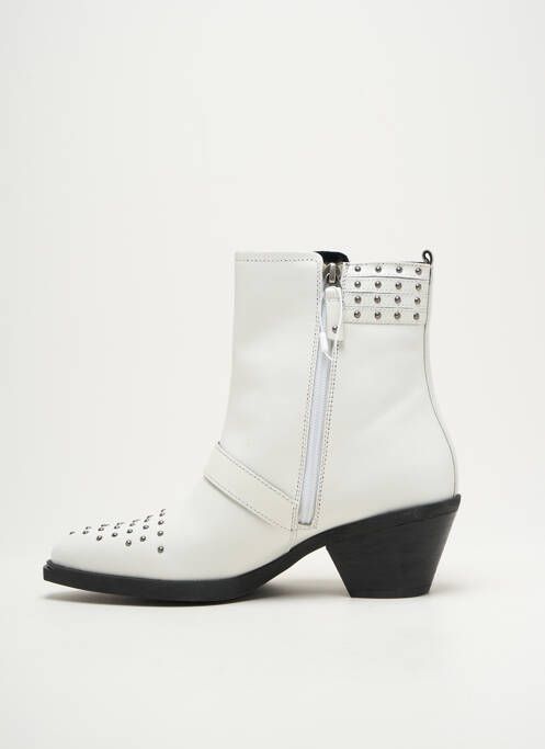 Bottines/boots matière lisse talon plat jusqu'à 3cm blanc GEOX femme