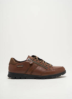 Baskets fermeture zip et lacets bout rond marron MOBILS homme