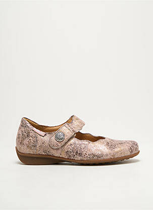 Ballerines fermeture scratch talon plat jusqu'à 3cm rose MOBILS femme