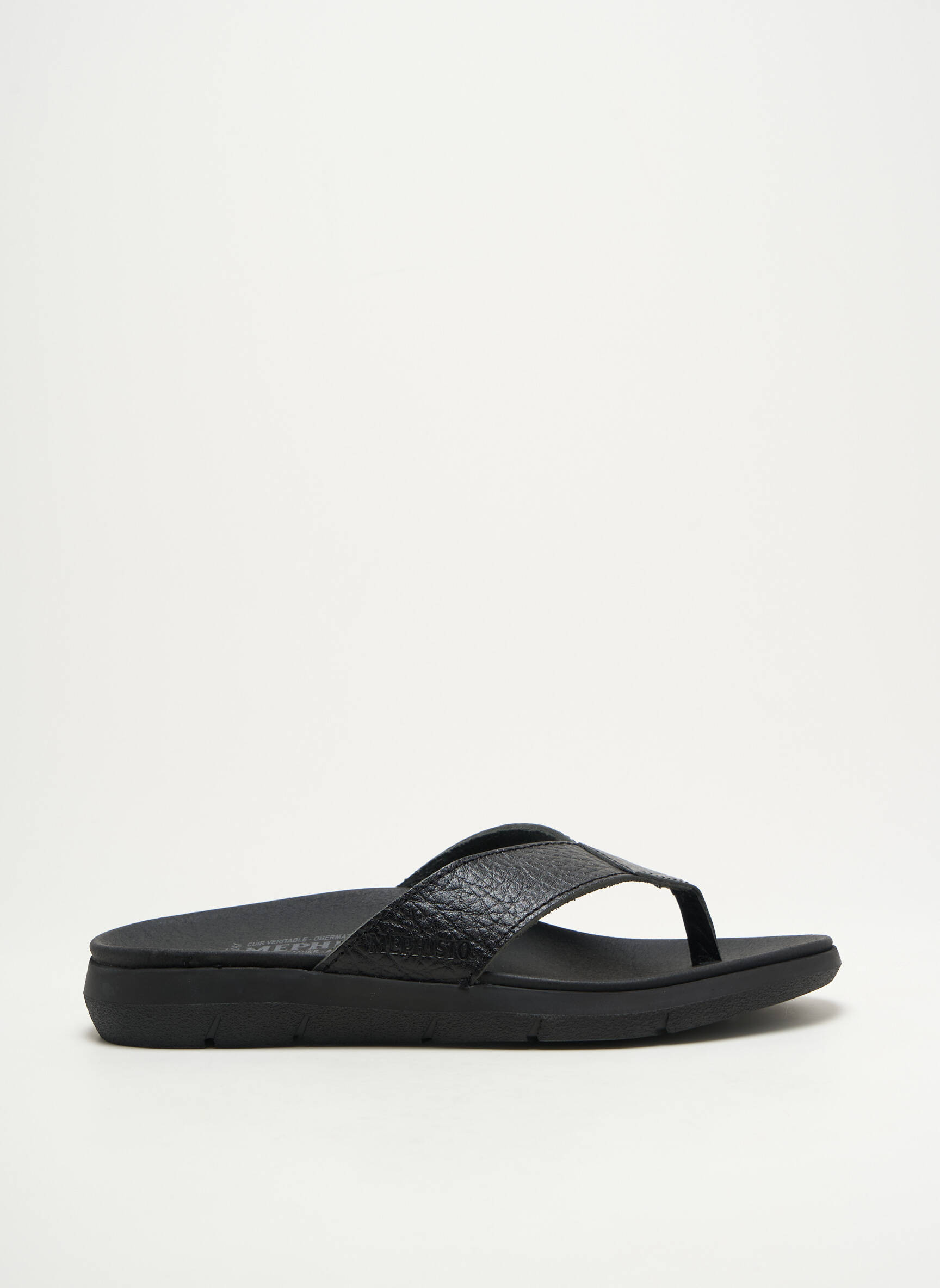 Tongs Matière Lisse Noir Mephisto Homme 2575777-noir00 Modz