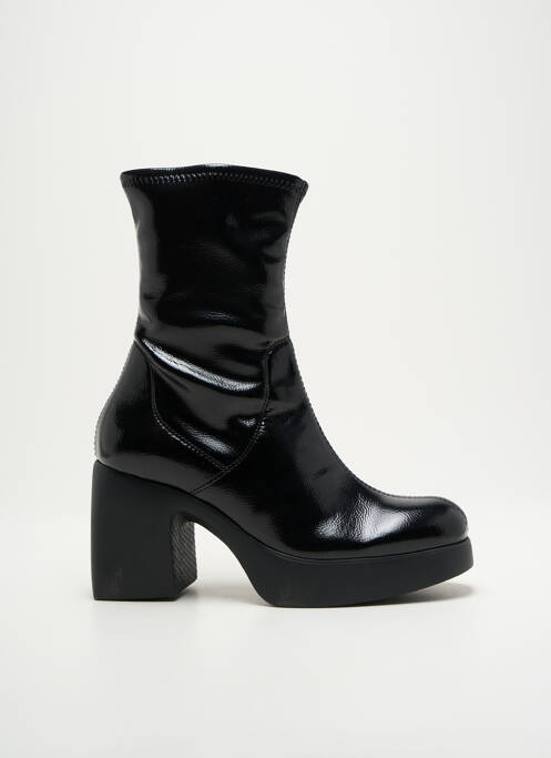Bottines/boots tissage satiné talon de 7 à 9cm noir WONDERS femme