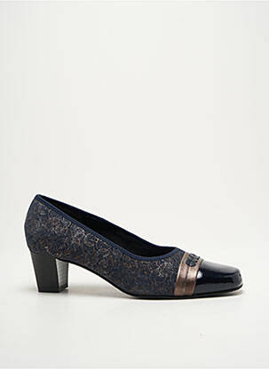 Escarpins matière lisse talon de 4 à 6cm bleu INEA femme