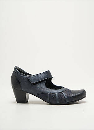 Escarpins tissage satiné talon de 4 à 6cm bleu INEA femme