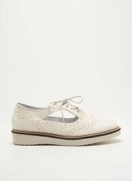 Derbies tissage satiné talon plat jusqu'à 3cm beige GEO-REINO femme
