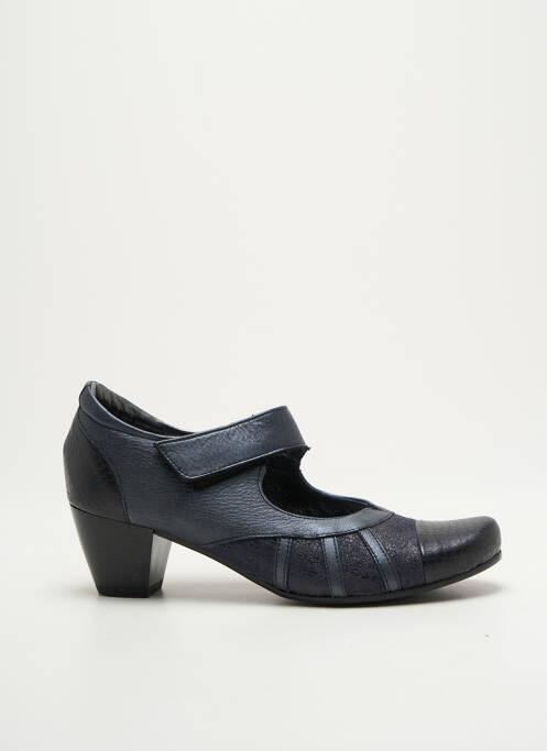 Escarpins cubain talon de 4 à 6cm bleu INEA femme