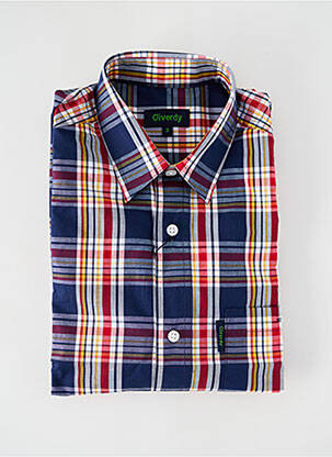 Chemise manches courtes coupe cintrée bleu GIVERDY homme
