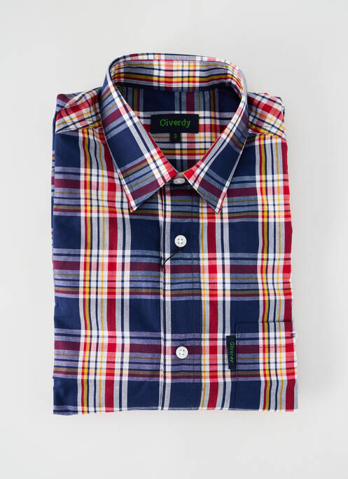 Chemise manches courtes bleu GIVERDY pour homme