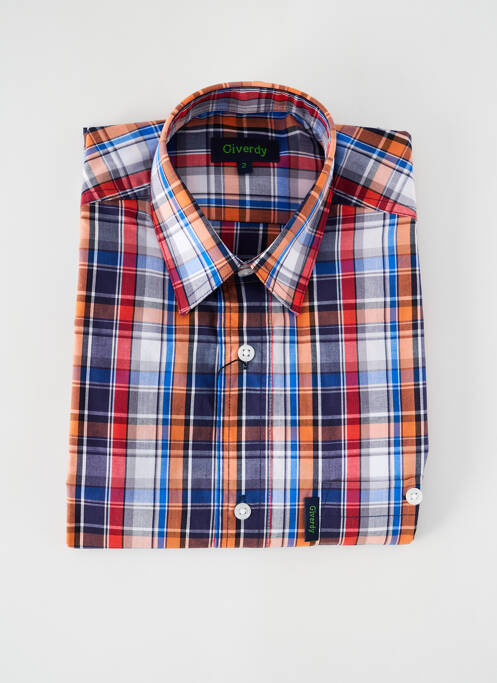 Chemise manches courtes orange GIVERDY pour homme