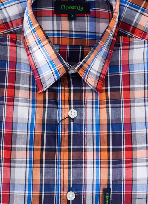 Chemise manches courtes orange GIVERDY pour homme