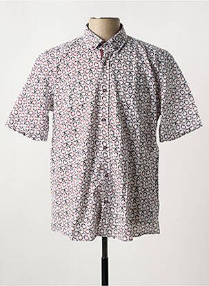 Chemise manches courtes imprimé fantaisie blanc CAPTEN homme