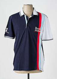 Polo coupe cintrée manches courtes bleu CAPTEN homme
