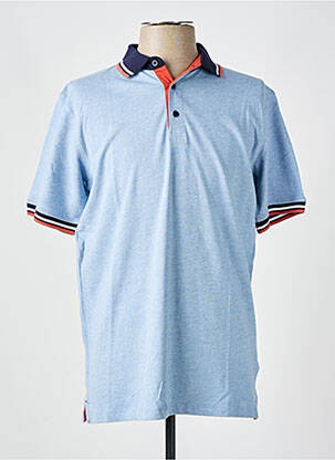 Polo coupe droite manches courtes bleu CASUAL SPIRIT homme