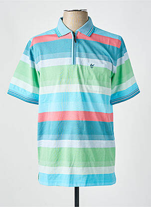 Polo coupe cintrée manches courtes bleu HAJO homme