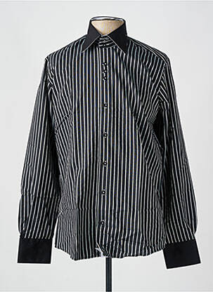 Chemise manches longues imprimé rayures noir YVES DORSEY homme
