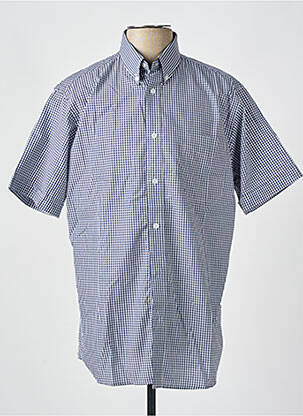 Chemise manches courtes coupe cintrée bleu BELLONI homme
