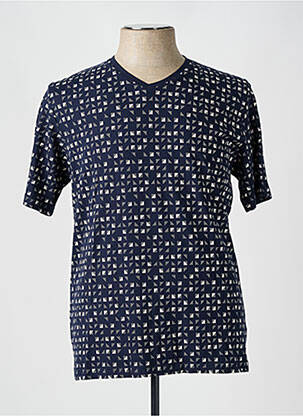 T-shirt coupe cintrée manches courtes bleu CAPTEN homme