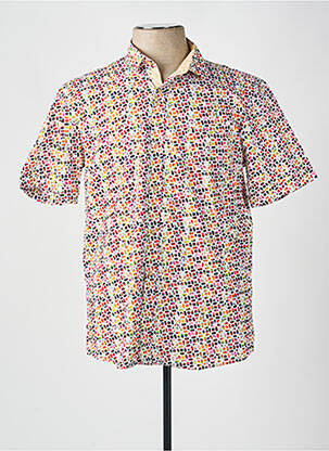 Chemise manches courtes imprimé fantaisie jaune FOXX homme